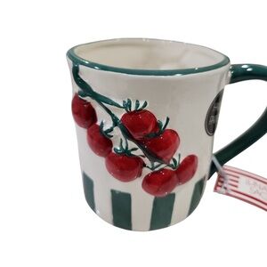 NWT ⚜️🍅⚜️ Luna And Sage Adorable Tomato Vine Hand Painted Ceramic Mug